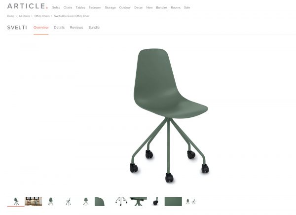 green rolly chair